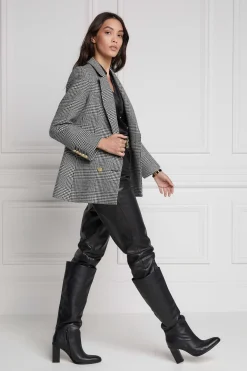 Holland Cooper Blazers|Jackets-Double Breasted Blazer Prince of Wales Mono