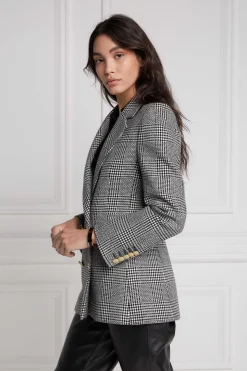 Holland Cooper Blazers|Jackets-Double Breasted Blazer Prince of Wales Mono