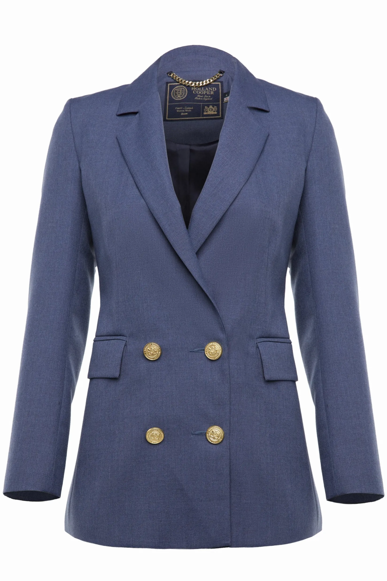 Holland Cooper Blazers-Double Breasted Blazer Denim