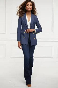 Holland Cooper Blazers-Double Breasted Blazer Denim