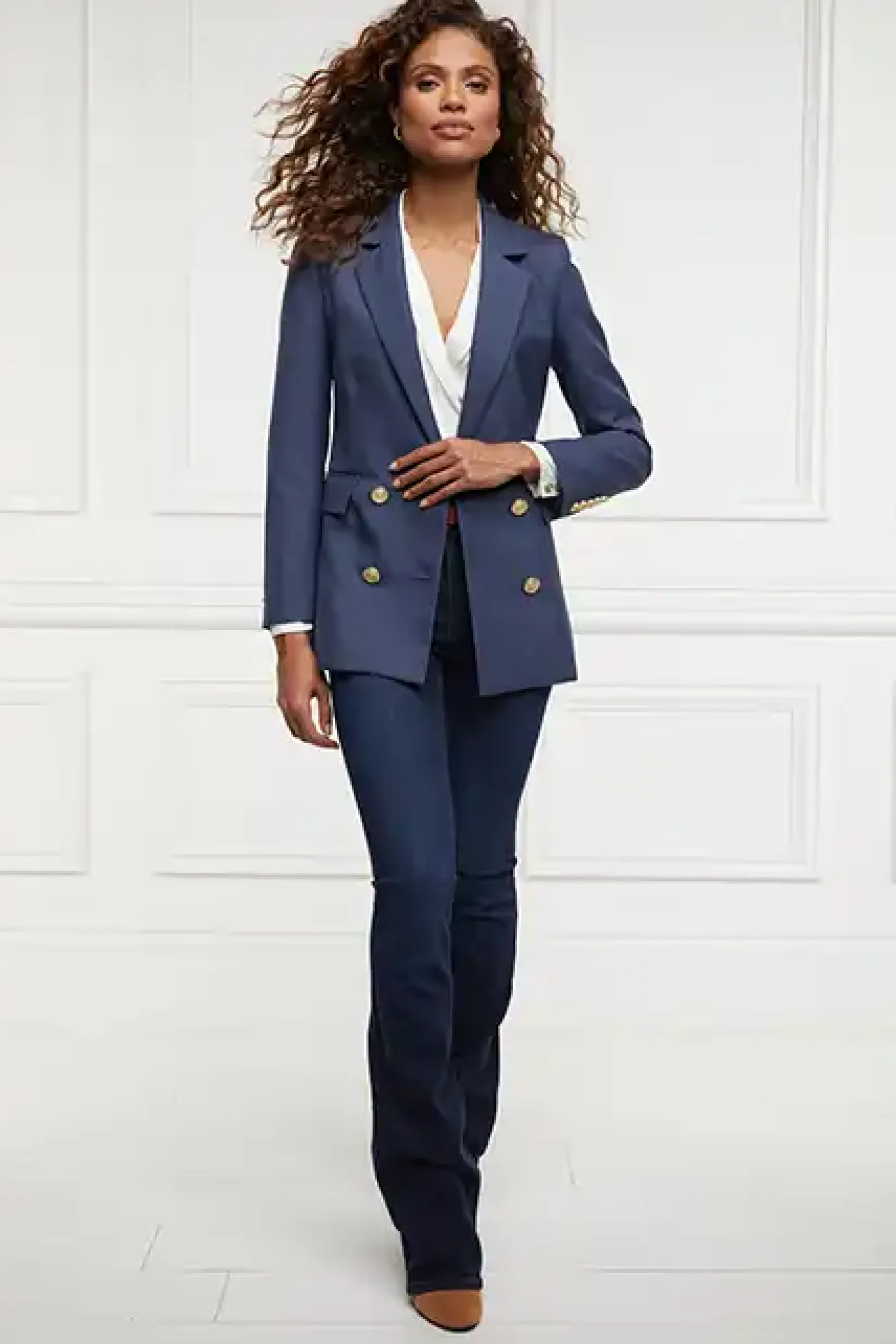 Holland Cooper Blazers-Double Breasted Blazer Denim