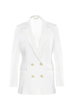 Holland Cooper Blazers|Jackets-Double Breasted Blazer Oyster Linen