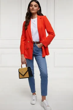 Holland Cooper Blazers|Jackets-Double Breasted Blazer Neroli Linen