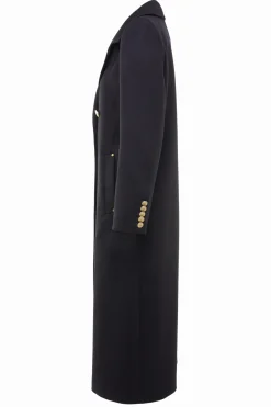 Holland Cooper Coats-Double Breasted Coat Soft Black