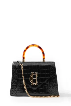 Holland Cooper Gifts For Her|Crossbody Bags-Dowdeswell Bag Black Croc