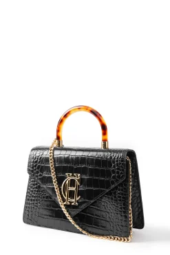 Holland Cooper Gifts For Her|Crossbody Bags-Dowdeswell Bag Black Croc