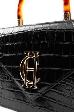 Holland Cooper Gifts For Her|Crossbody Bags-Dowdeswell Bag Black Croc