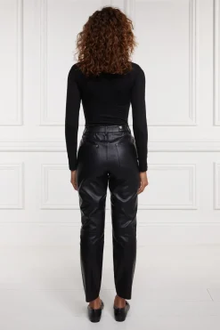 Holland Cooper Trousers-Dunwick Faux Leather Pant Black