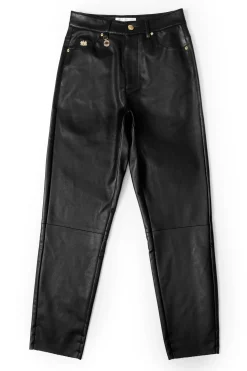 Holland Cooper Trousers-Dunwick Faux Leather Pant Black
