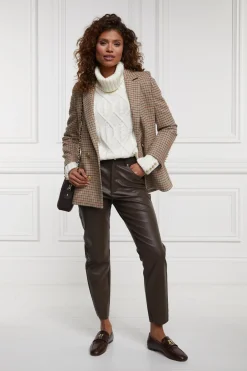 Holland Cooper Trousers-Dunwick Faux Leather Pant Tobacco