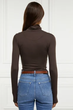 Holland Cooper Gifts For Her|Tops-Essential Roll Neck Coffee