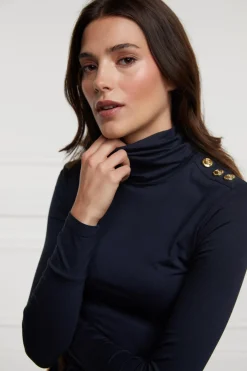 Holland Cooper Tops|Wardrobe Staples-Essential Roll Neck Ink Navy