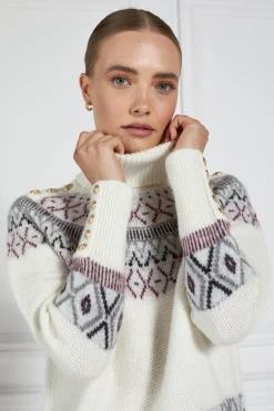 Holland Cooper Knitwear|Après Ski-Fairisle Knit Cream