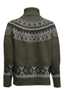 Holland Cooper Knitwear-Fairisle Knit Khaki