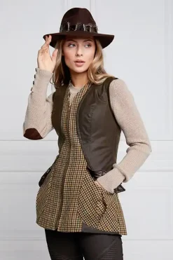 Holland Cooper Gilets-Field Vest Hailes Green Tweed