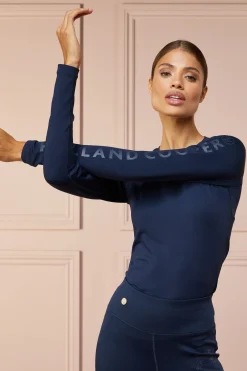 Holland Cooper Training Wear-Findley Crew Base Layer Navy