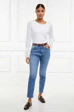 Holland Cooper Gifts For Her|Shirts & Blouses-Francesca Jersey Blouse White