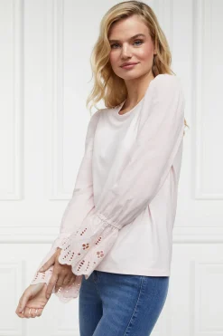 Holland Cooper Shirts & Blouses|Shop By Product-Francesca Jersey Blouse Palest Pink