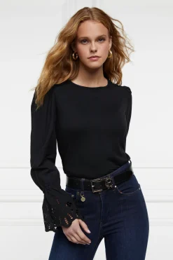 Holland Cooper Shirts & Blouses|Shop By Product-Francesca Jersey Blouse Black