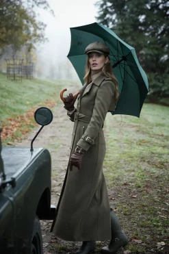 Holland Cooper Trench Coats|Coats-Full Length Chelsea Trench Coat Khaki