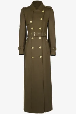 Holland Cooper Trench Coats|Coats-Full Length Chelsea Trench Coat Khaki