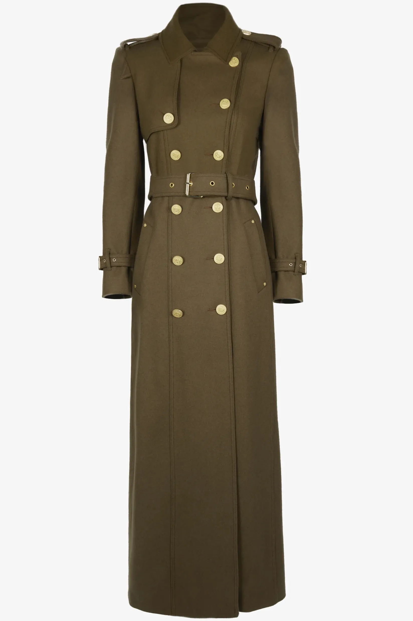 Holland Cooper Trench Coats|Coats-Full Length Chelsea Trench Coat Khaki