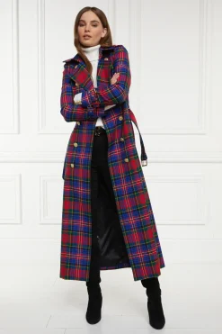 Holland Cooper Coats|In Stock Tailoring-Full Length Marlborough Trench Coat Macpherson Tartan