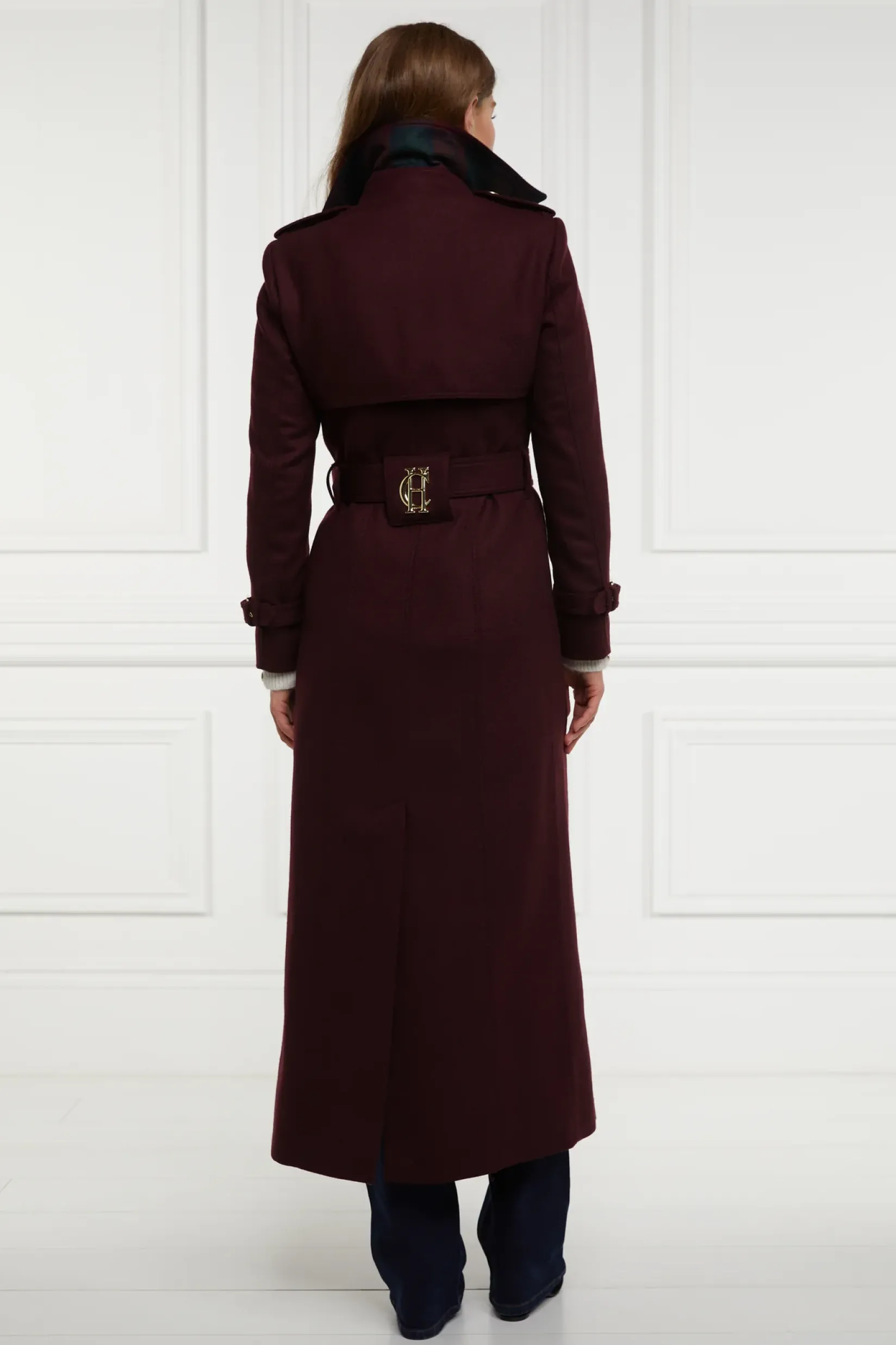 Holland Cooper Trench Coats|Coats-Full Length Marlborough Trench Coat Mulberry