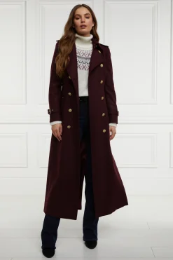 Holland Cooper Trench Coats|Coats-Full Length Marlborough Trench Coat Mulberry