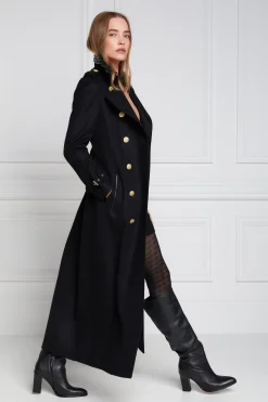 Holland Cooper Trench Coats|Coats-Full Length Marlborough Trench Coat Soft Black