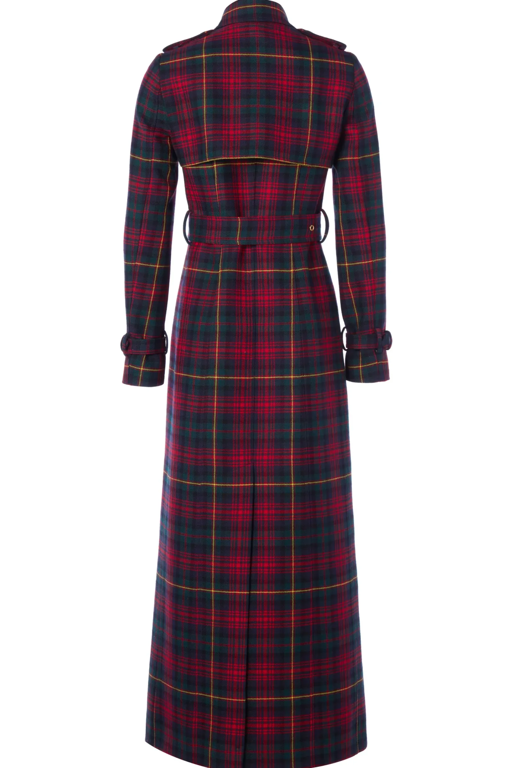 Holland Cooper Trench Coats|Coats-Full Length Marlborough Trench Coat Logan Tartan