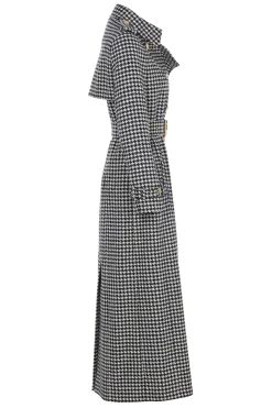 Holland Cooper Trench Coats|Coats-Full Length Marlborough Trench Coat Houndstooth