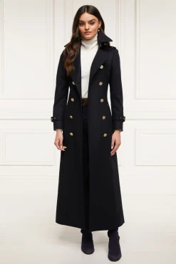Holland Cooper Trench Coats|Coats-Full Length Marlborough Trench Coat Soft Navy