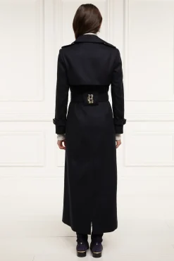 Holland Cooper Trench Coats|Coats-Full Length Marlborough Trench Coat Soft Navy