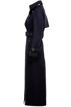 Holland Cooper Trench Coats|Coats-Full Length Marlborough Trench Coat Soft Navy