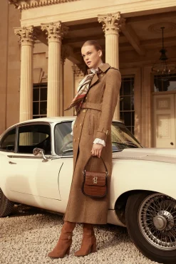 Holland Cooper Trench Coats|Coats-Full Length Marlborough Trench Coat Tawny