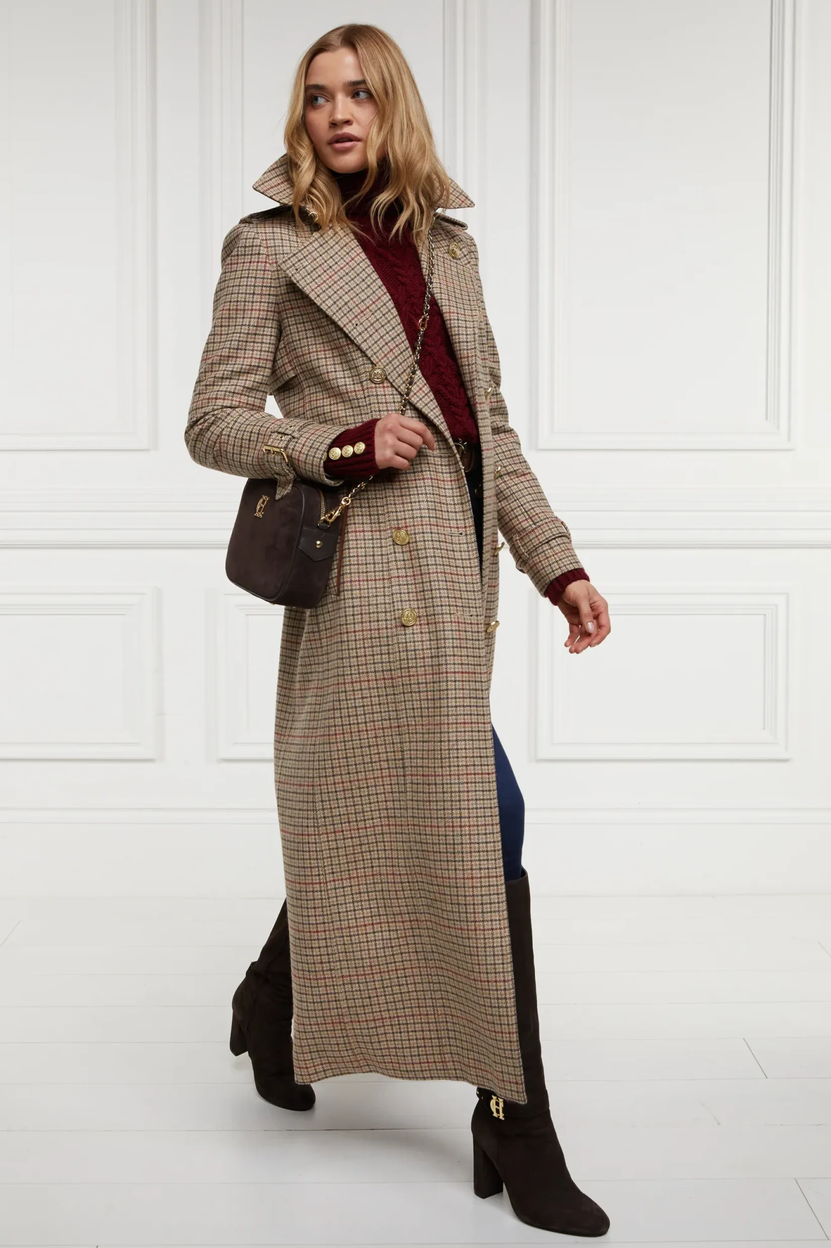 Holland Cooper Trench Coats|Country Collection-Full Length Marlborough Trench Coat Charlton Tweed