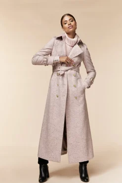 Holland Cooper Trench Coats|Coats-Full Length Marlborough Trench Coat Anniversary Pink