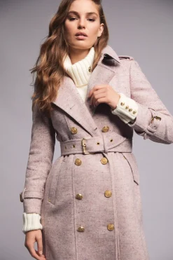 Holland Cooper Trench Coats|Coats-Full Length Marlborough Trench Coat Anniversary Pink