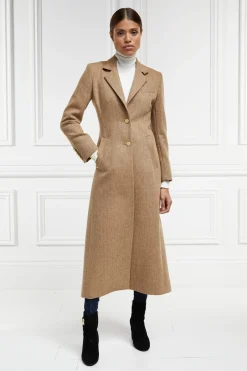 Holland Cooper Coats-Full Length Regency Coat Brown Herringbone