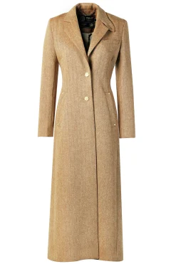 Holland Cooper Coats-Full Length Regency Coat Brown Herringbone