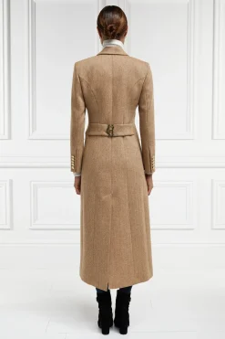 Holland Cooper Coats-Full Length Regency Coat Brown Herringbone