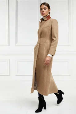 Holland Cooper Coats-Full Length Regency Coat Brown Herringbone