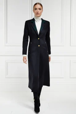 Holland Cooper Coats-Full Length Regency Coat Soft Navy Blackwatch
