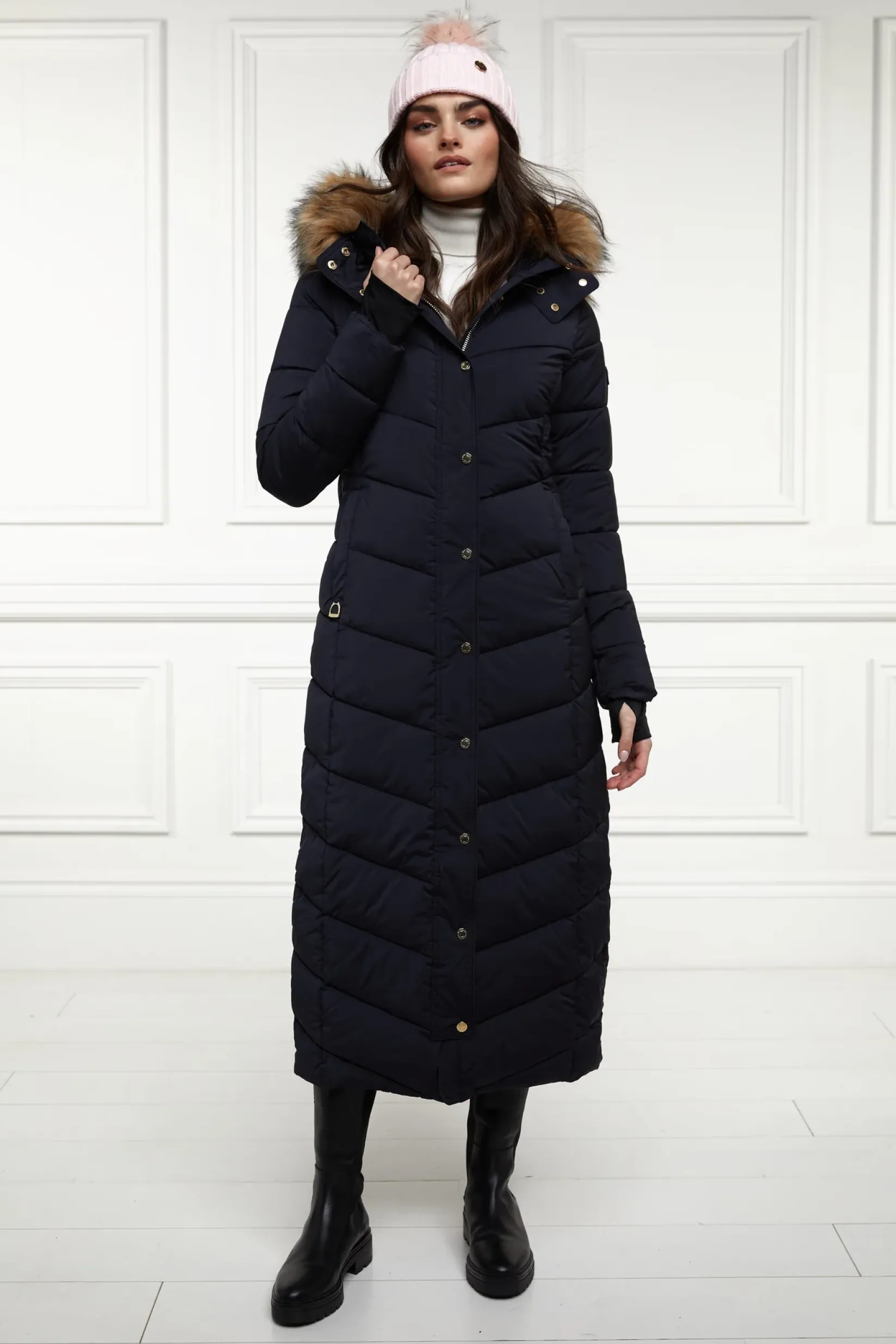 Holland Cooper Coats|The Cosy Collection-Glacier Full Length Puffer Ink Navy
