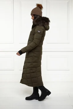 Holland Cooper Coats|The Cosy Collection-Glacier Full Length Puffer Khaki