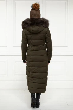 Holland Cooper Coats|The Cosy Collection-Glacier Full Length Puffer Khaki