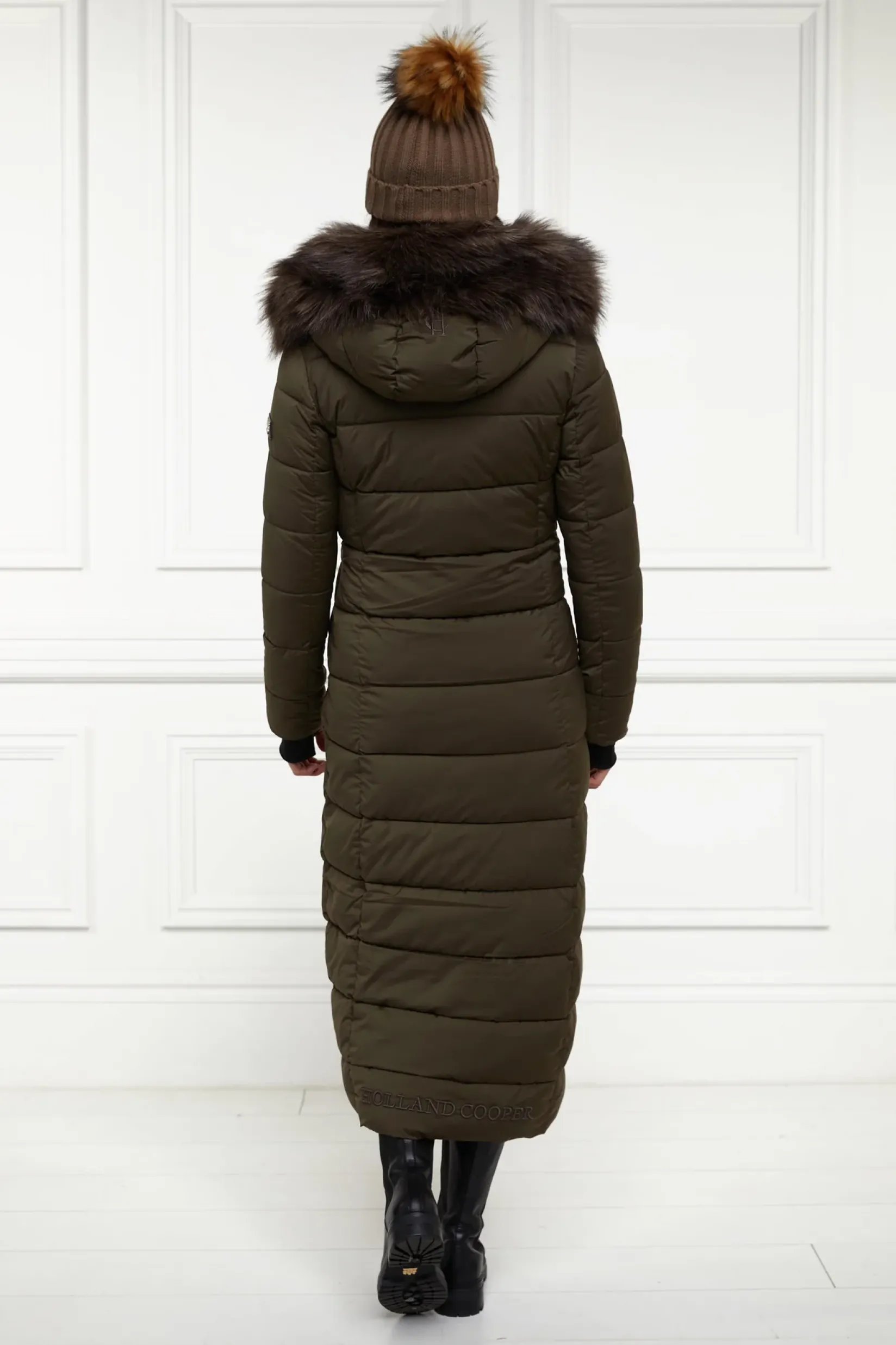 Holland Cooper Coats|The Cosy Collection-Glacier Full Length Puffer Khaki