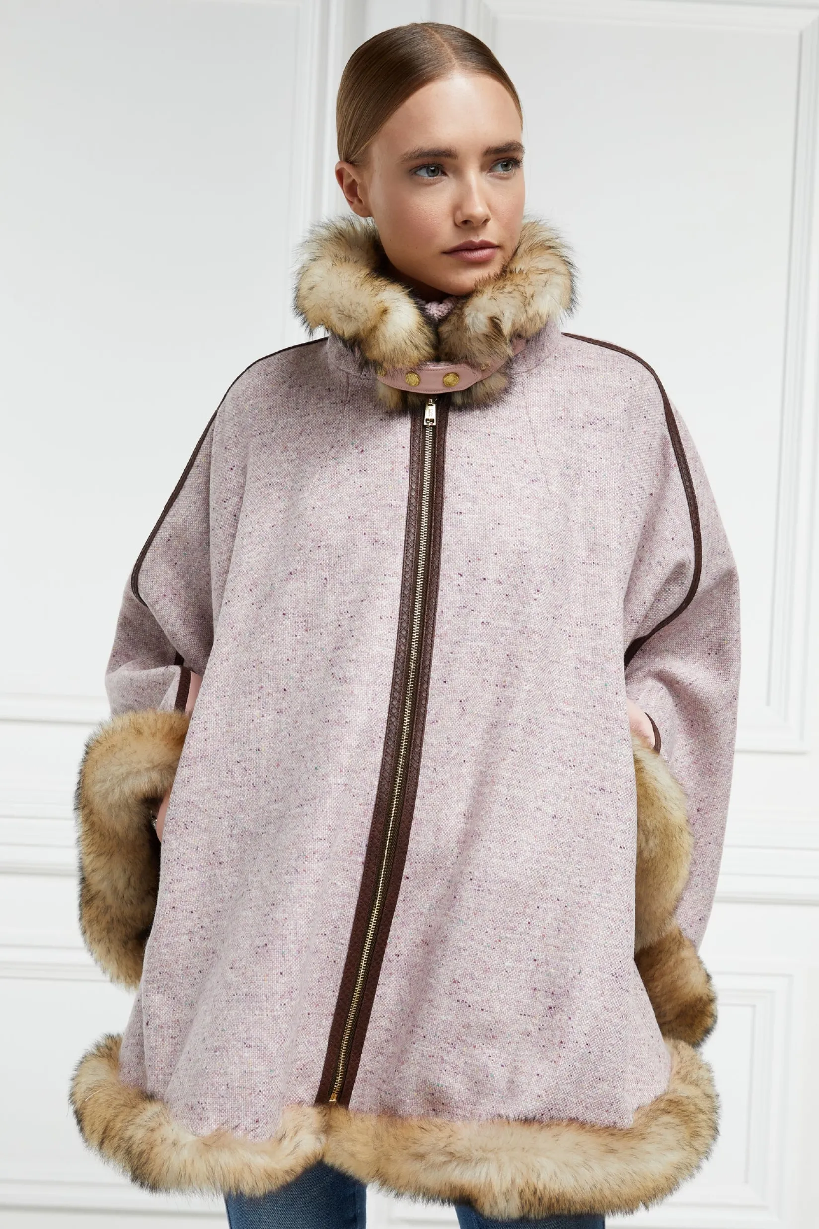 Holland Cooper Capes-Gold Label Chiltern Cape Anniversary Pink