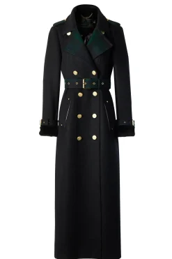 Holland Cooper Trench Coats|Coats-Gold Label Trench Soft Navy Blackwatch